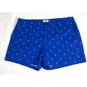 Old Navy Women's Chino Shorts Blue White Anchors Size 16